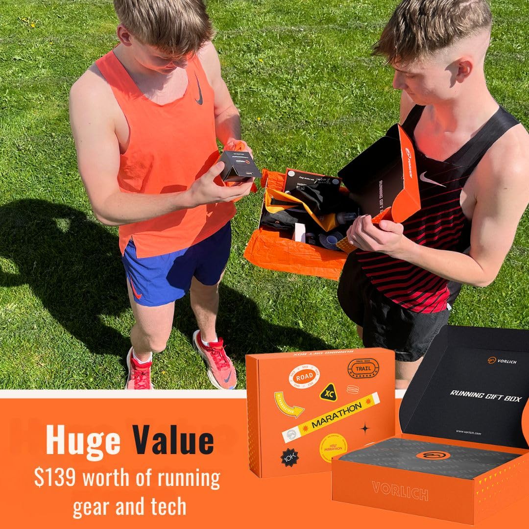Caja de Regalo Vorlich para Correr con 13 Artículos Esenciales y Aplicación en Negro