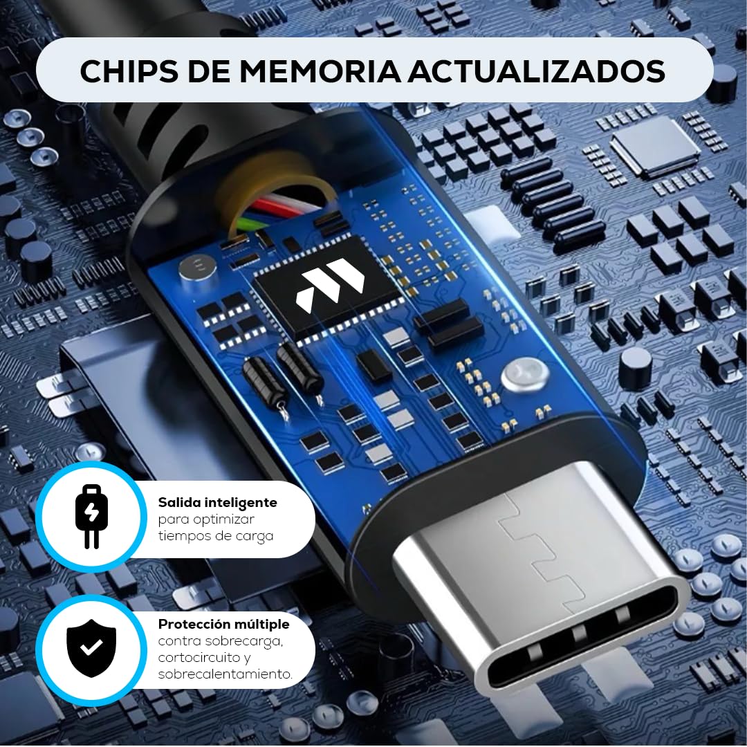 Cable USB Tipo A a C MUBITECH Negro Carga Rápida Compatible con Dispositivos Tipo C