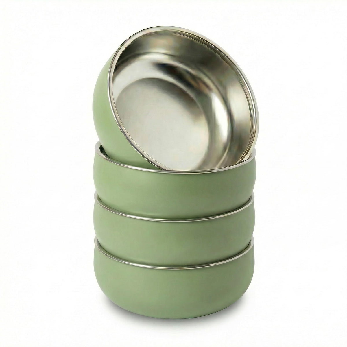 Monkey Proof - tazón para niños de acero inoxidable no tóxico de 5 pulgadas con carcasa de silicona antideslizante, (juego de 4 tazones) irrompible, sin desorden para bebés, niños pequeños, sin BPA