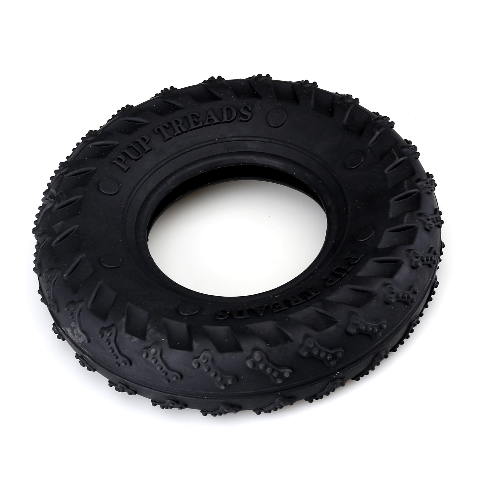 Friendly Pet Juguete Masticable con Forma De Neumático para Perros, Juguete De Caucho Natural para Buscar Y Jugar En Interiores Y Exteriores (Tamaño Mediano) Medio Negro