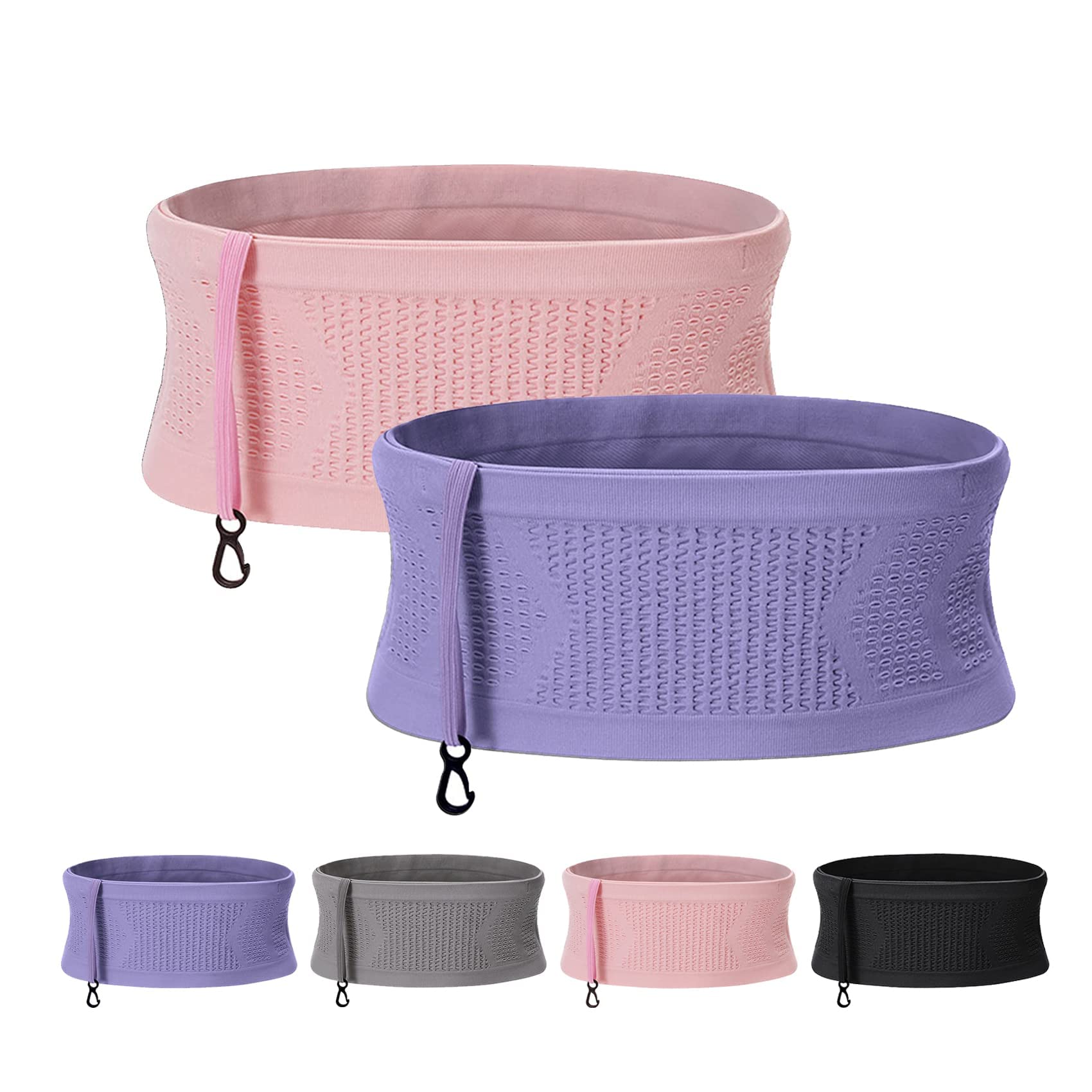 Bolsa de Cintura Multifuncional LELISKA Rosa+Morado Ajustable para Correr y Exteriores