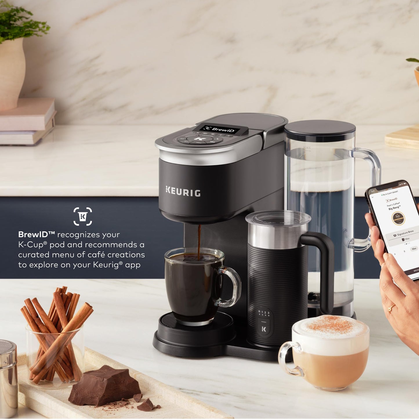 Keurig K-Cafe SMART - Cafetera para cápsulas K-Cafe, color negro