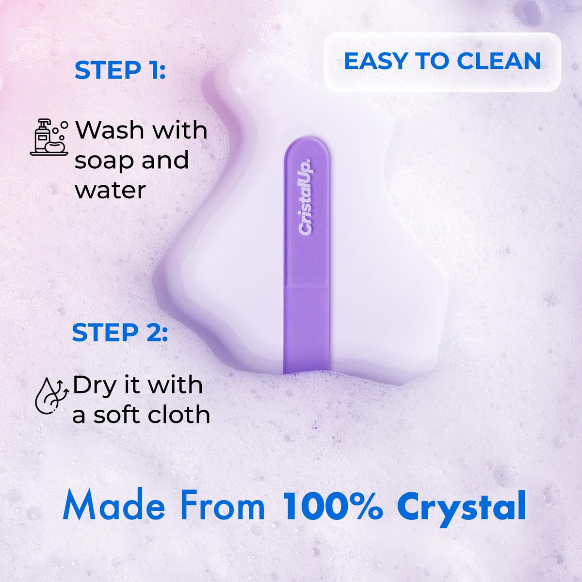 Lima de uñas de cristal CRISTAUP de 5,3 pulgadas, lima de vidrio duradera, ecológica, suave para las uñas, perfecta para el hogar, la oficina y para llevar, diseño elegante para resultados