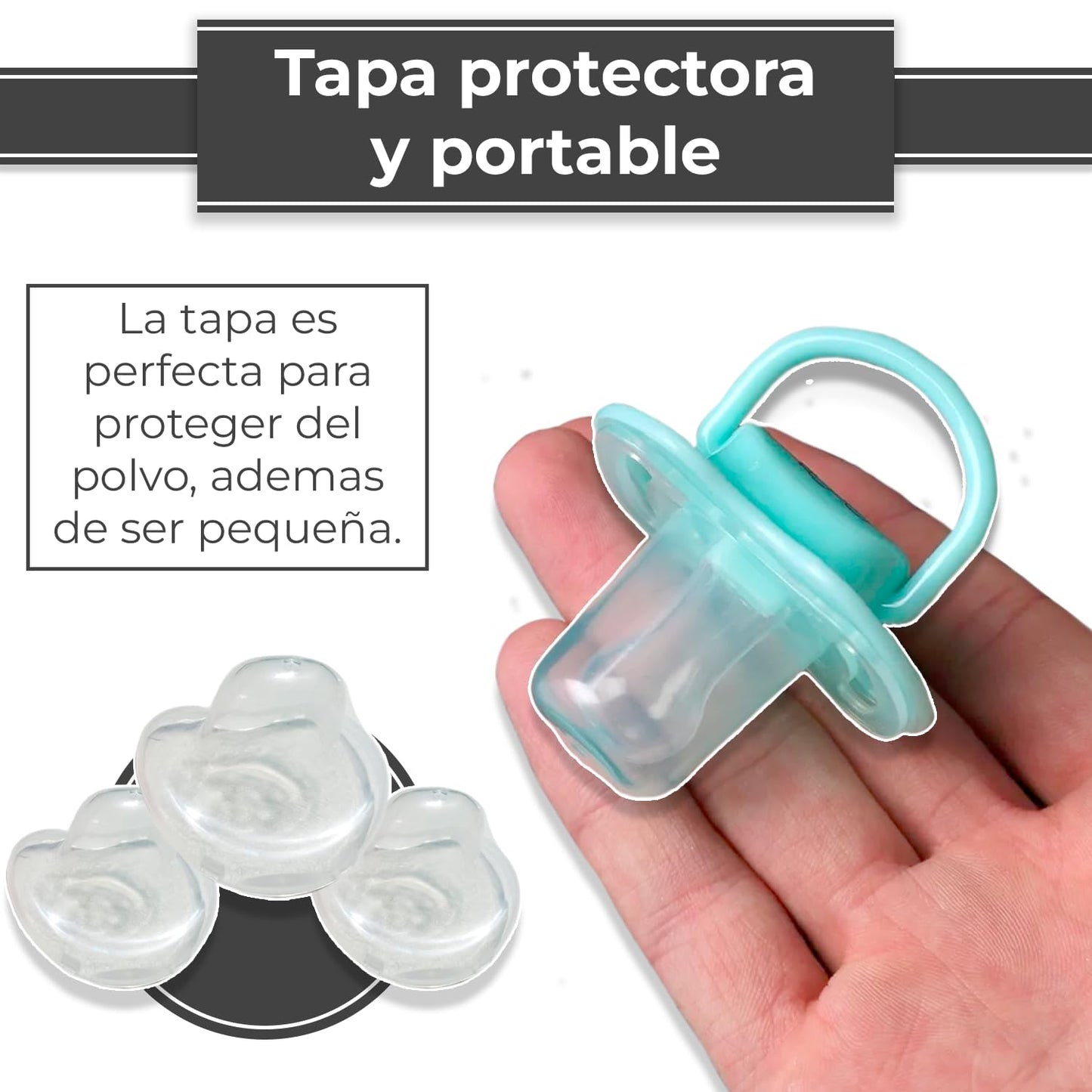 Chupón Ortodóntico Desarrolla Sentidos de tu Bebé con Tapa Protectora, Dibujos Animados, 1m+ (Rosa - Conejito)