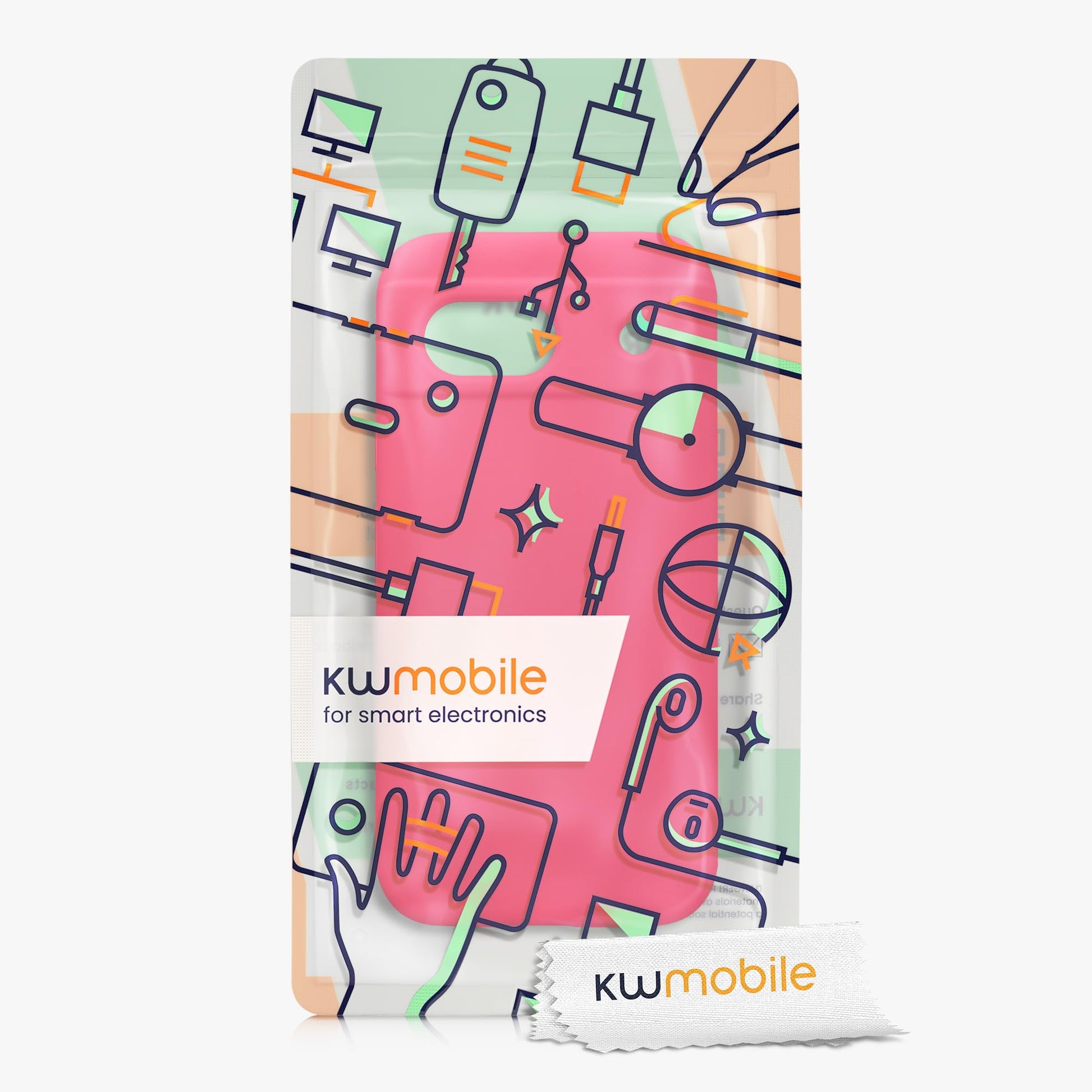 kwmobile Carcasa Compatible con Google Pixel 8a Funda - Case TPU y Silicona antigolpes - Apto Carga inalámbrica - Rosa neón