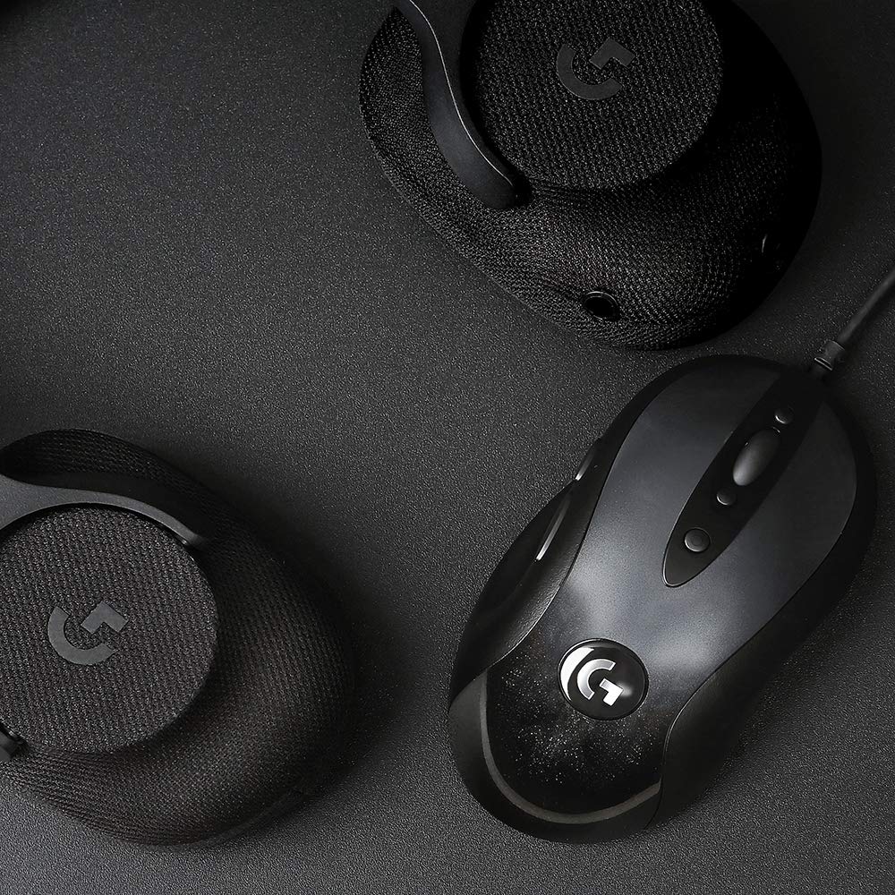 Logitech G MX518 Mouse Gaming con Cable, Captor HERO 25K, 25,600 DPI, ARM Procesador, 8 Botones programables, Compatible con PC/Mac - Negro/Gris