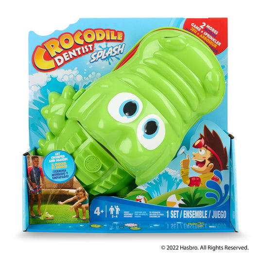 Hasbro Juego de Agua de cocodrilo para Dentista, Juego de Agua para niños, aspersor de Patio Trasero, Juegos al Aire última intervensión para diversión de Verano