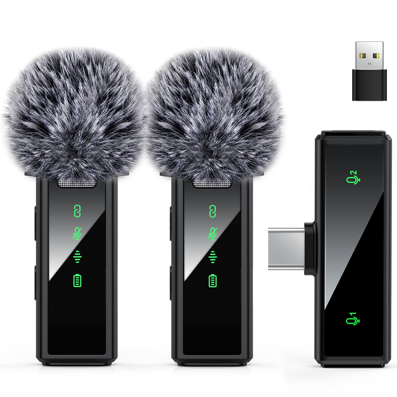 Micrófono Inalámbrico USB C VEZQUA con Cancelación de Ruido para Android, PC e iPhone 15/16