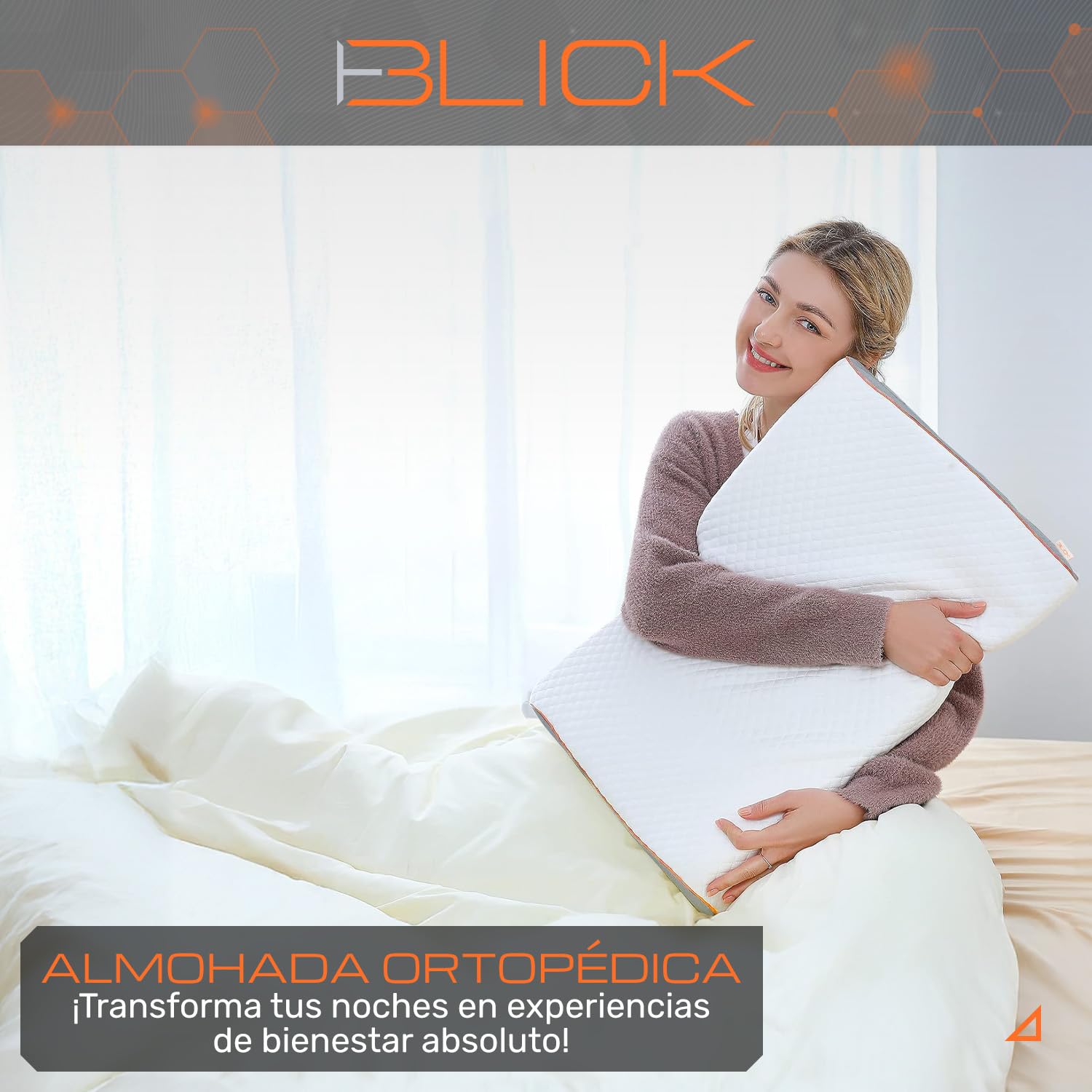 Blick Almohada Ortopedica Memory Foam con Diseño Ergonomico Altura Ajustable y Antialergico