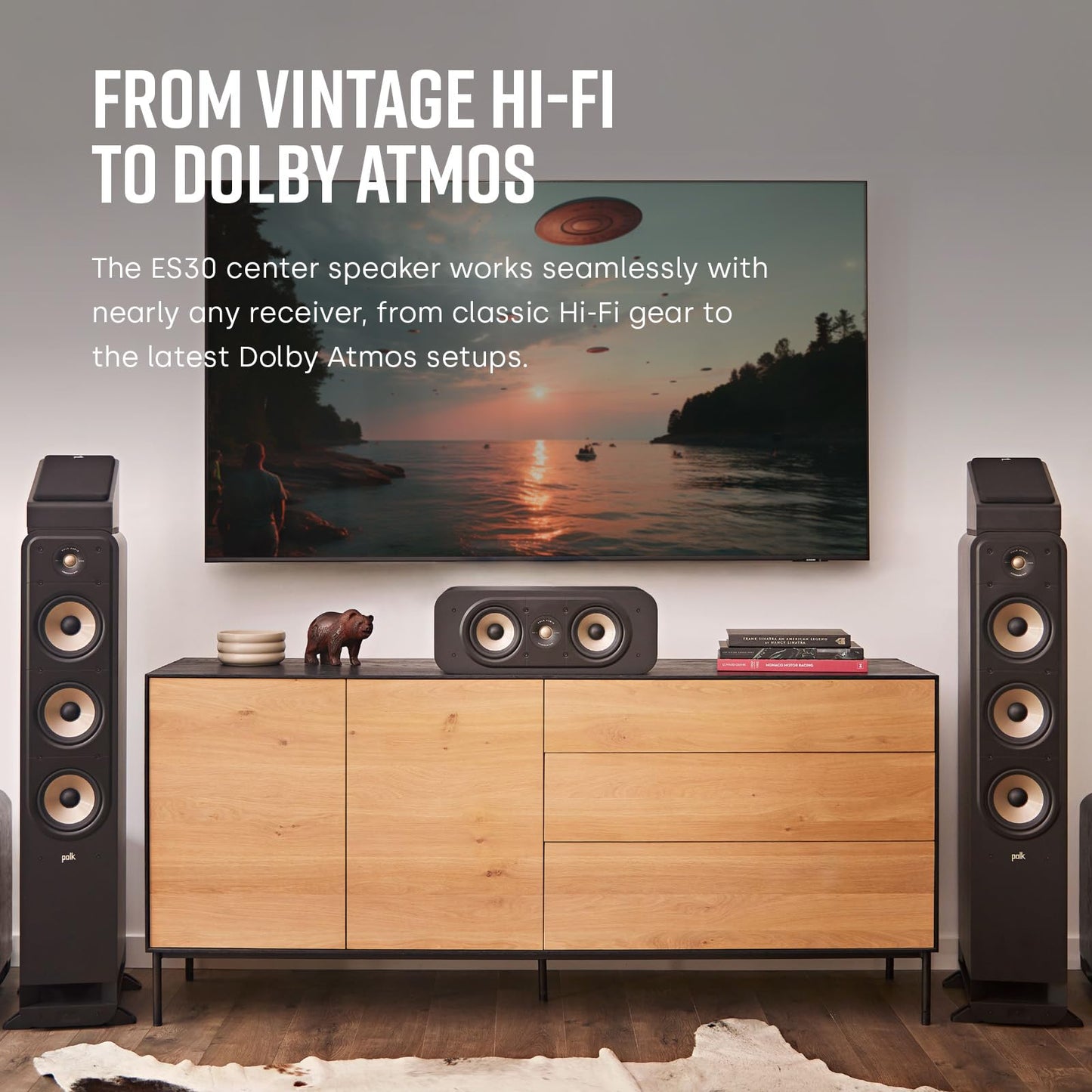 Polk Audio Signature Elite ES30 - Altavoz (Canal Central), Color Negro