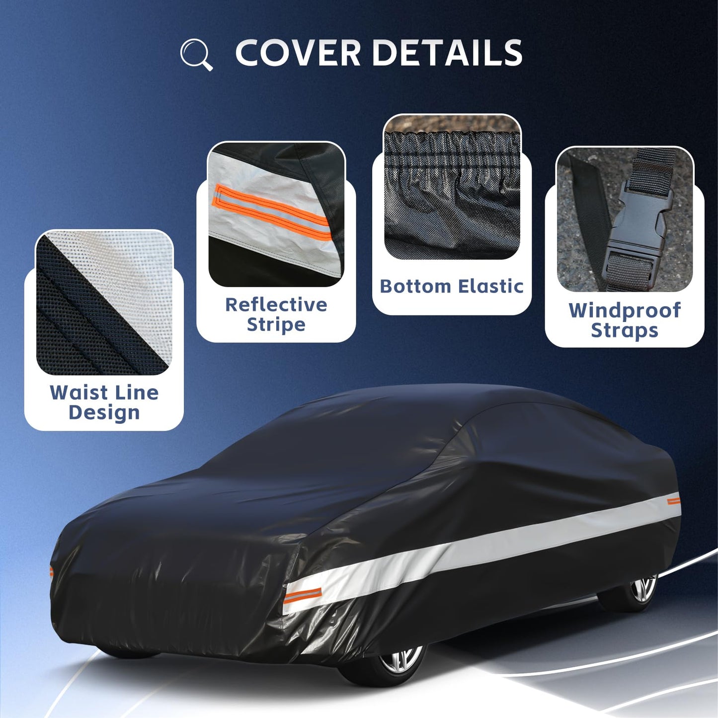 Holthly Funda de Coche de para Dodge Challenger SRT Hellcat Demon, Fundas de Coche para automóviles para Todo Tipo de Clima, Impermeable, protección contra el Sol, la Nieve, la Lluvia, el Viento, el