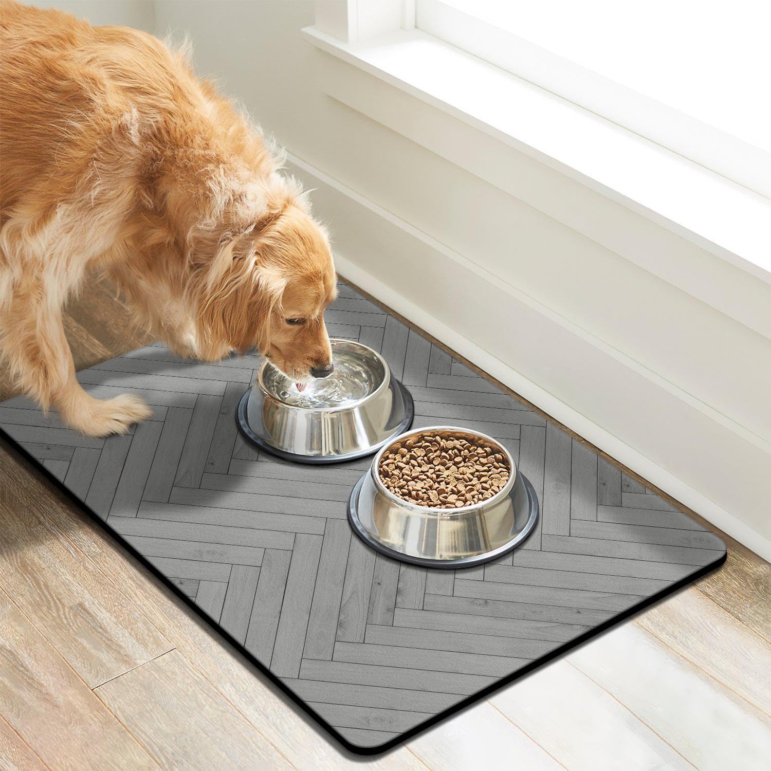 Alfombrillas de Comida para Perros Superabsorbentes Bohemios Antideslizantes