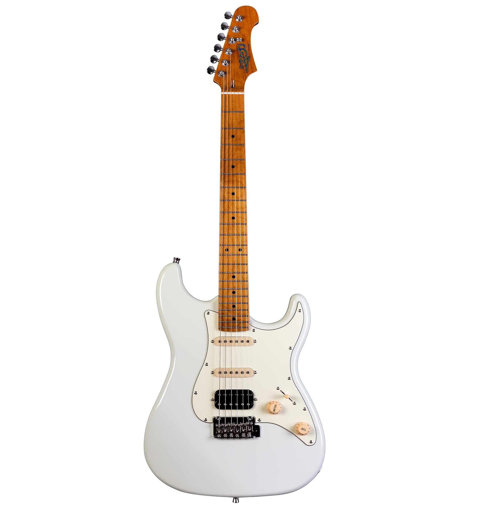 Jet Guitars JS400 OW Strat Guitarra, Pastillas HSS Alnico, cuerpo de tilo sólido, 22 trastes cuello de arce tostado, trémolo de 2 puntos