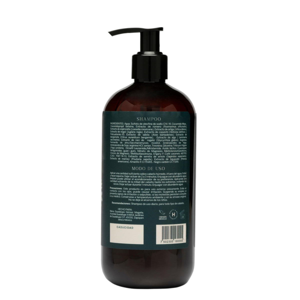 Hierbana Shampoo Anticaída con Extractos Naturales - 500 ml. Tratamiento para Fortalecer y Estimular el Crecimiento del Cabello | Ideal para Todo Tipo de Cabello