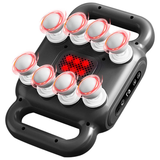 EAHSAP Pistola de Masaje de 8 Cabezas,Masageador Electronico con 6 Modos y 9 Intensidades Ajustables,Pantalla LCD,Para Masaje Muscular,Relajación y Alivio del Dolor