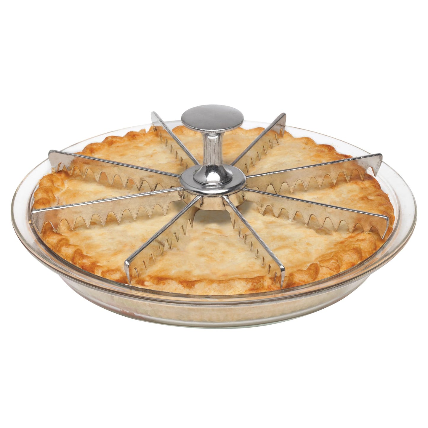 Marcador de Pastel Mrs. Anderson's Plateado con Divisor de Porciones de 8 Rodajas
