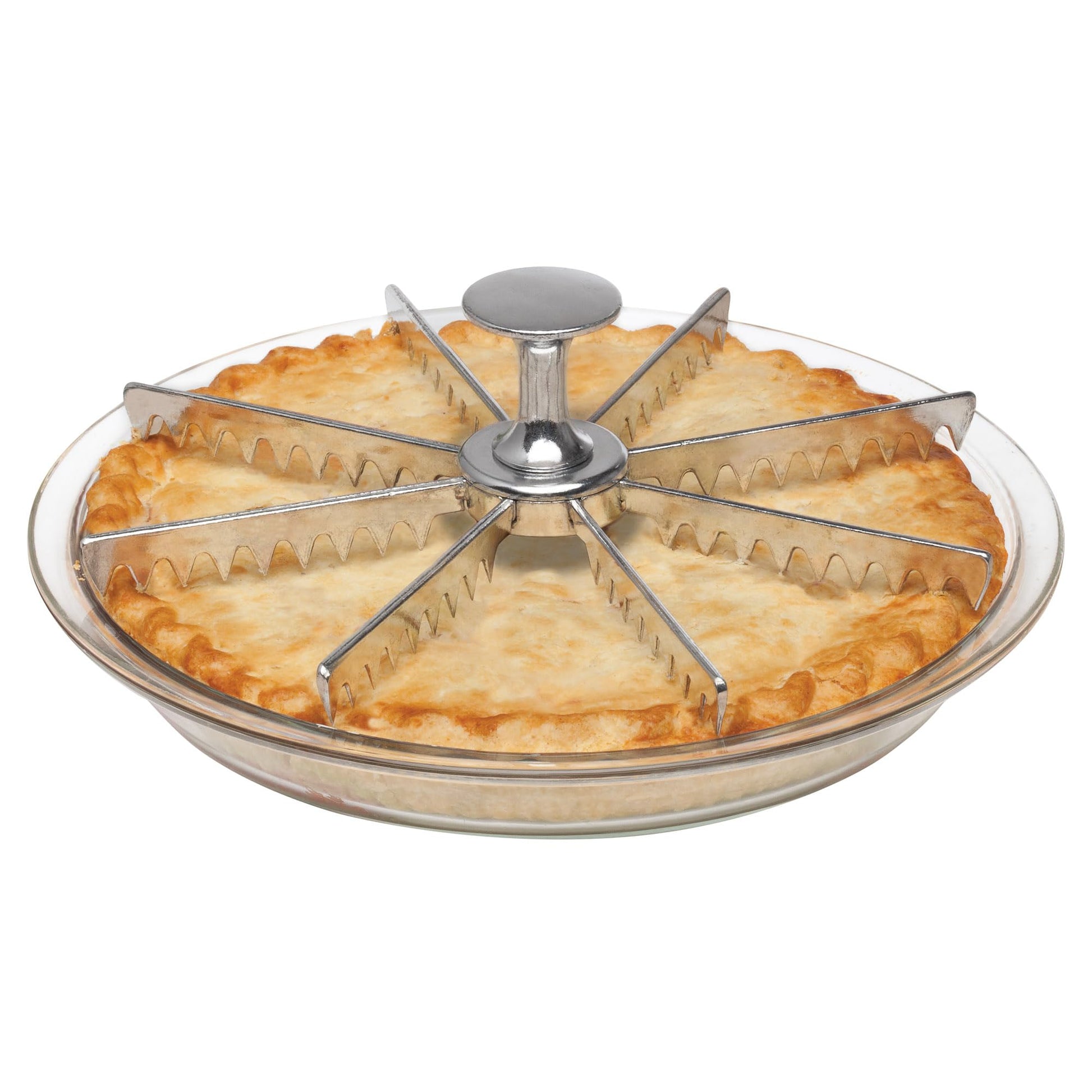 Marcador de Pastel Mrs. Anderson's Plateado con Divisor de Porciones de 8 Rodajas