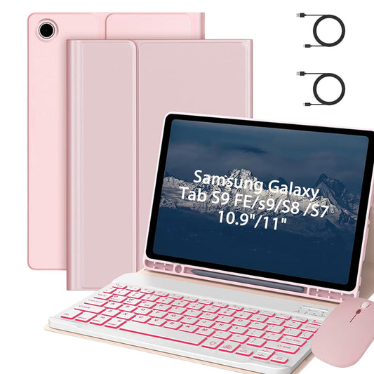 Funda con Teclado y Ratón Bluetooth Samsung Negro Compatible con Galaxy Tab S10FE/S9FE/S9/S8/S7
