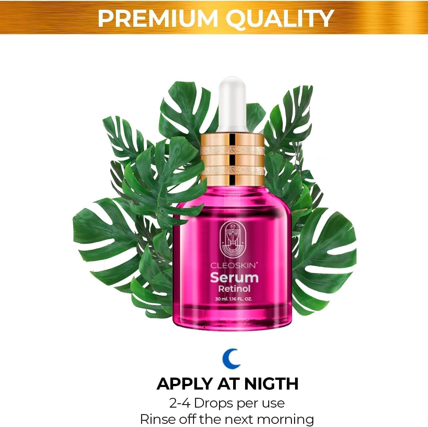 CLEOSKIN Pack 2 Sueros faciales, Serum Vitamina C (Ácido ascórbico) y Serum Retinol (Vitamina A), para el cuidado de la piel, anti manchas, Hidratante Facial, Kit Day & Nigth