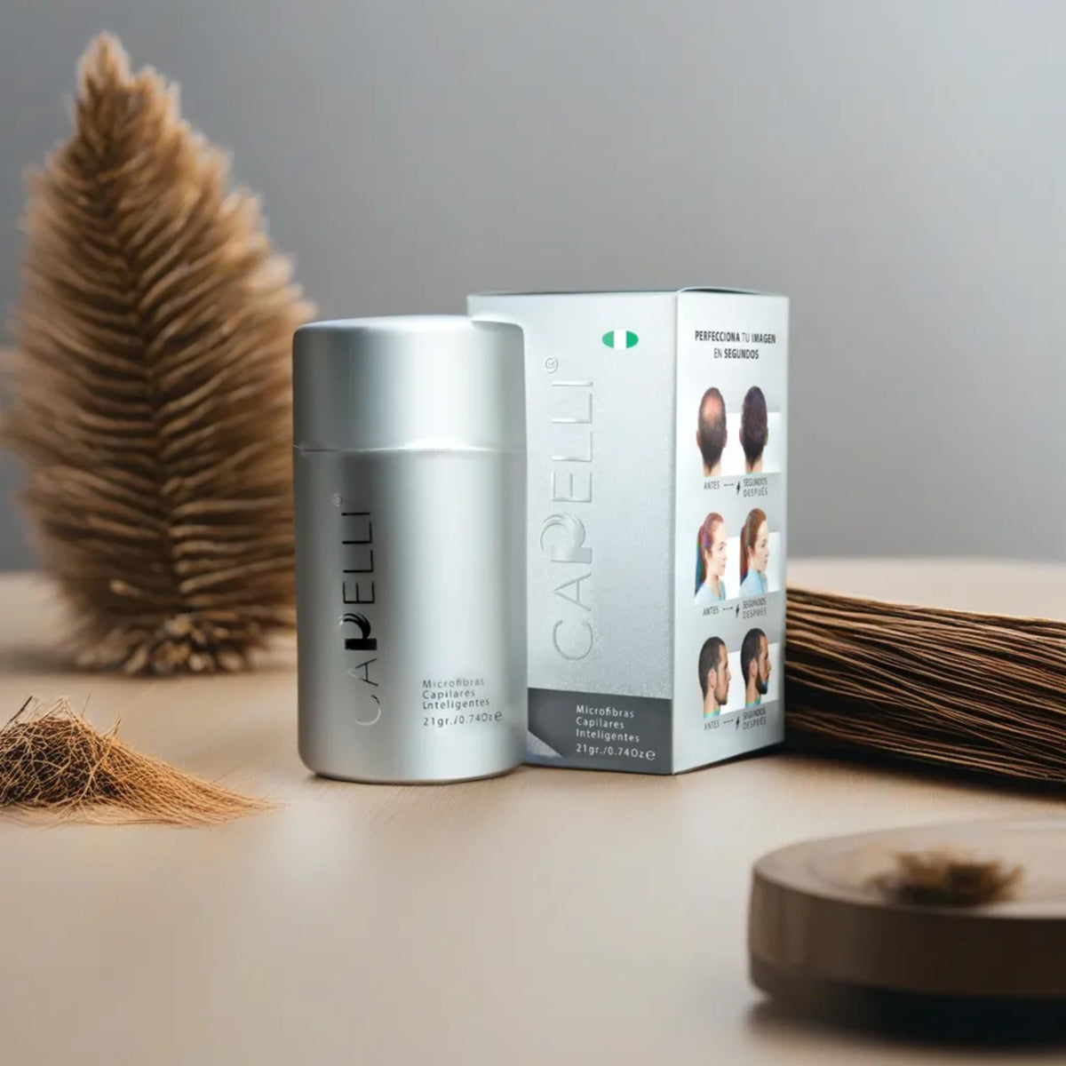 Fibras Capilares Capelli Castaño Claro Polvo para Calvicie y Alopecia
