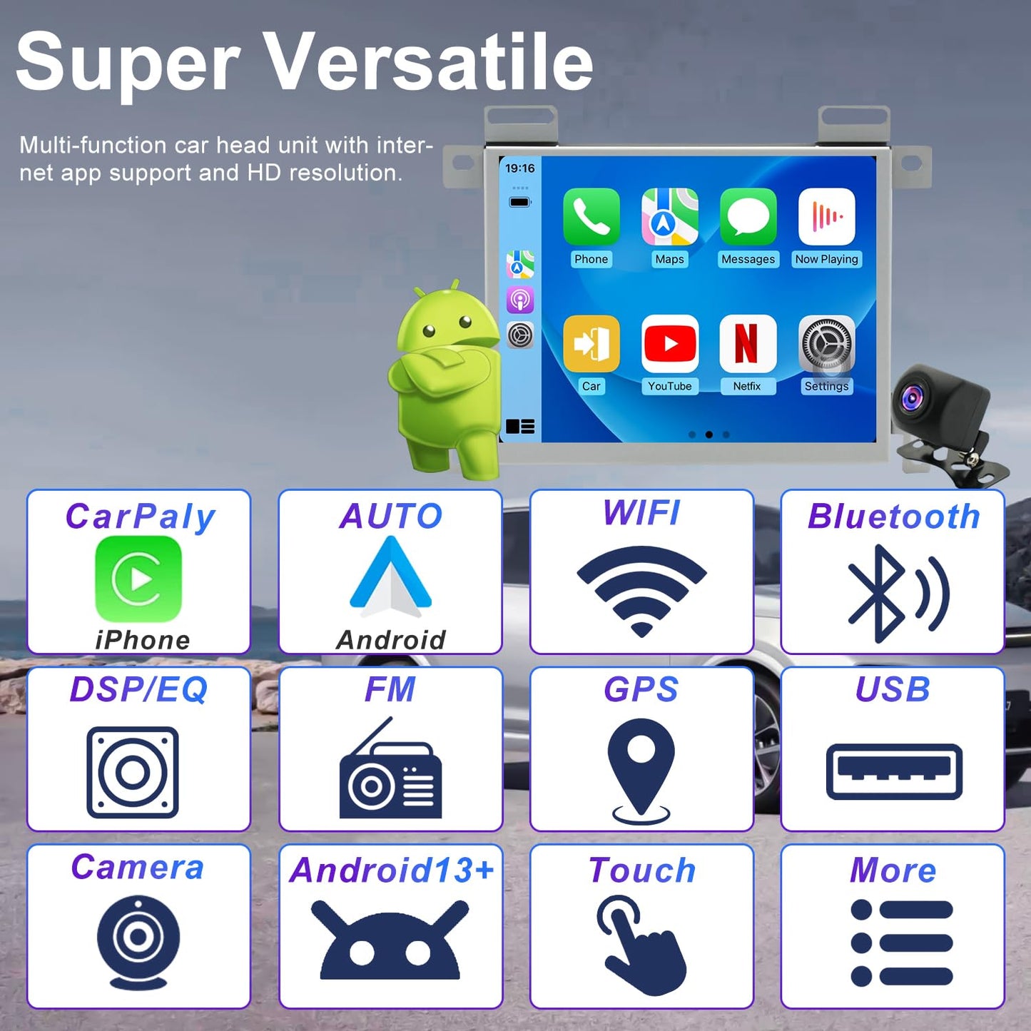 Radio para Coche de 4+64 GB para Jeep Grand Cherokee 2014-2021, Dodge Challenger Charger 2015-2023, RAM 1500/2500/3500 2013-2018 Estéreo, CarPlay, GPS (Solo Compatible con Pantallas de 8,4 Pulgadas)