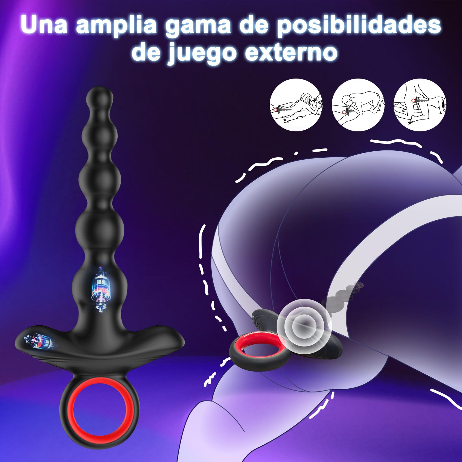 Vibrador Anal ZEZELIFE Negro 9 Modos USB Recargable para Hombre y Mujer
