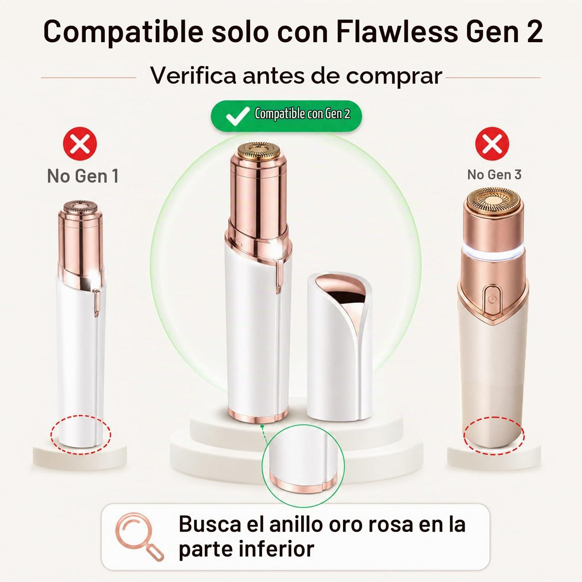 Cabezales de repuesto para Flawless Generation 2, compatibles con removedor de vello facial sin defectos para mujeres, cuchillas de repuesto de doble halo Gen 2, paquete de 6