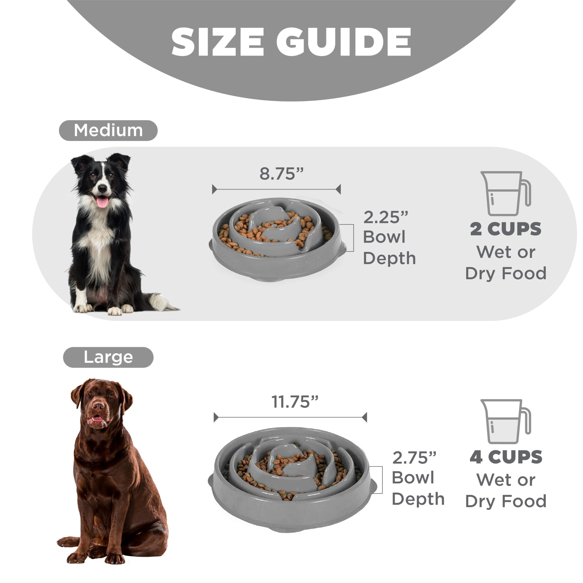Comedero Outward Hound Mediano Gris Antivoracidad para Perros