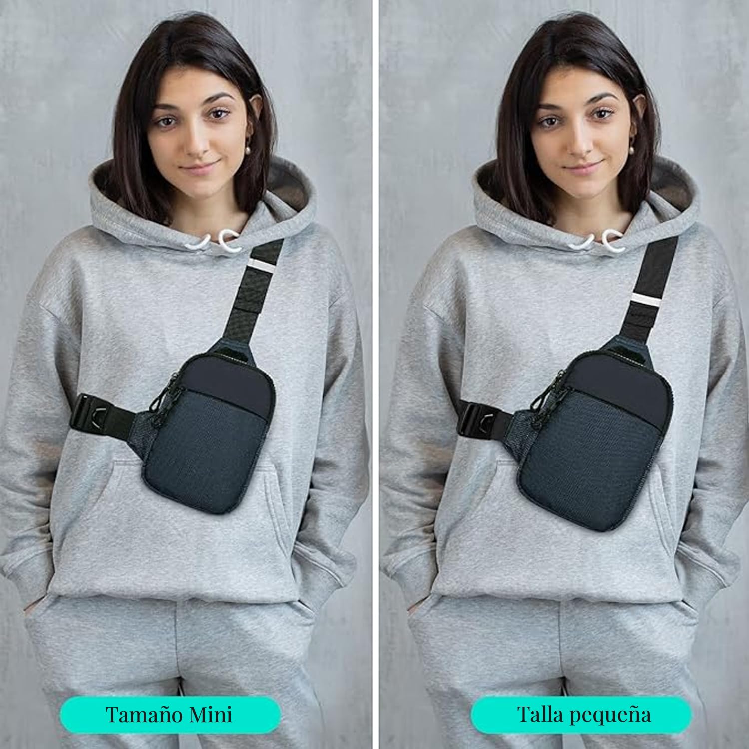 CXJYSD Mini Bolso Cruzado En El Pecho,Para Hombre Y Mujer Con Bolsillos Dobles,Riñonera Impermeable Con Manos Libres,Adecuado Para Deportes Al Aire Libre,Correr Y Viajar (Azul marino-01)