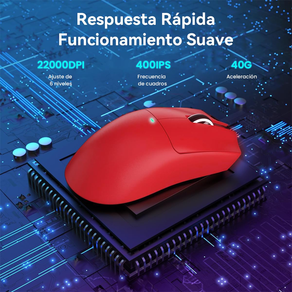 ATTACK SHARK X11 Mouse Inalámbrico con Base de Carga RGB, Mouse Gamer Ultraligero para Juegos, 2.4 GHz/Bluetooth/USB-C de 3 Modos, 24000DPI, 5 Botones programables para PC/Mac
