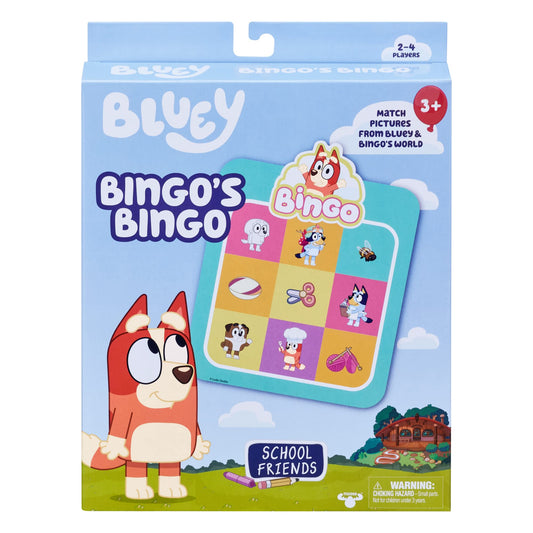 Bluey Juego de Cartas de Bingo de Bingo, Amigos de la Escuela, Multicolor (17376)