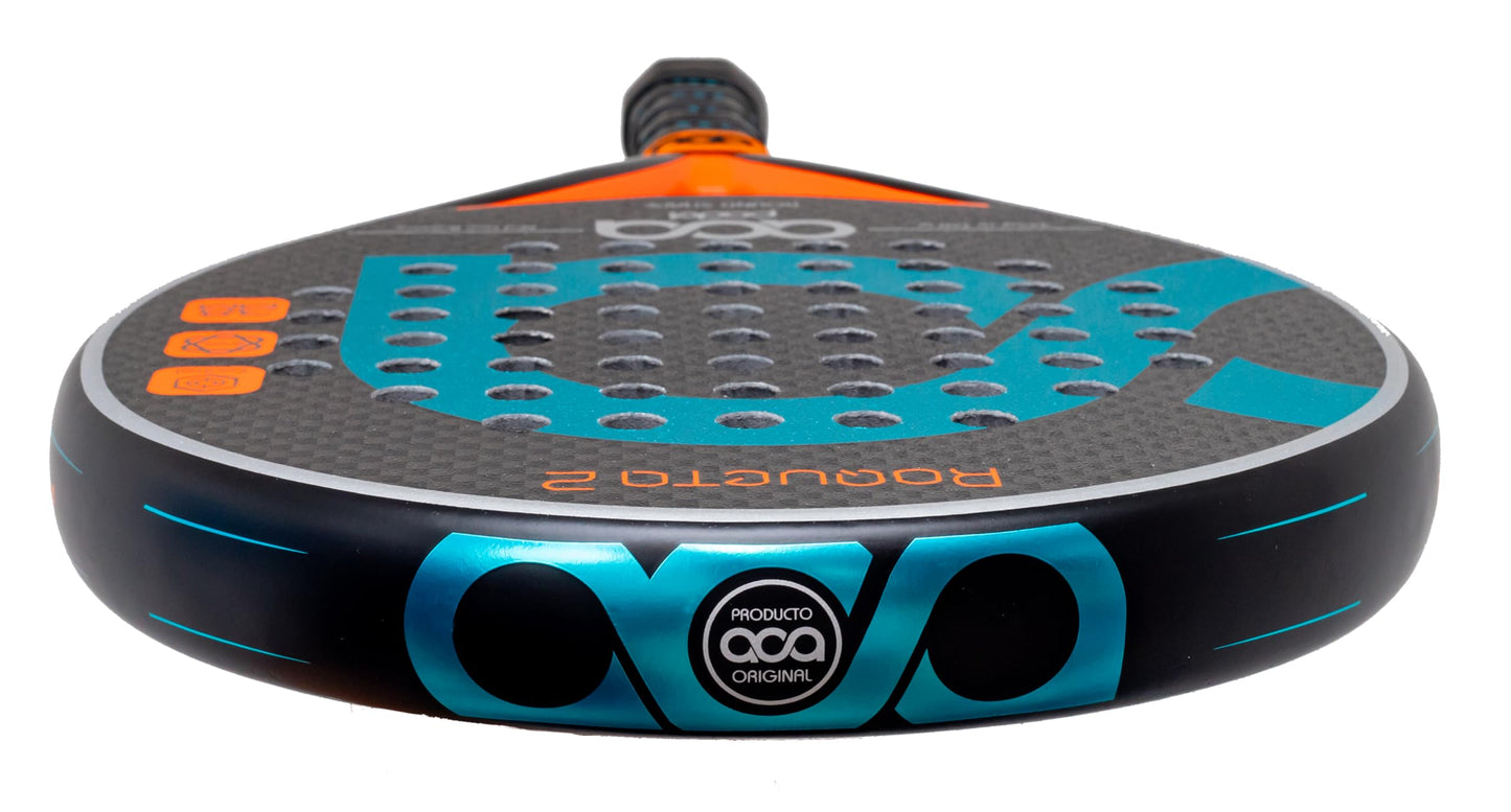 Pala de Pádel Aca Roqueta 2 Azul con Fibra de Vidrio y Marco de Carbono