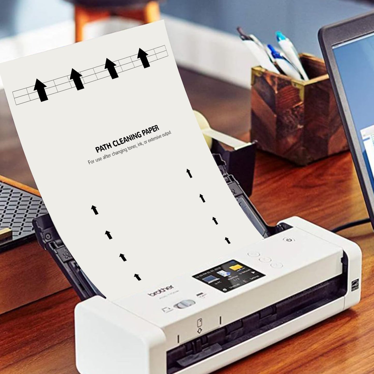 Paquete de 20 hojas de limpieza de impresora tamaño carta para impresoras láser y de inyección de tinta, copiadoras de papel de limpieza universal de rodillo, eliminación de polvo y escombros