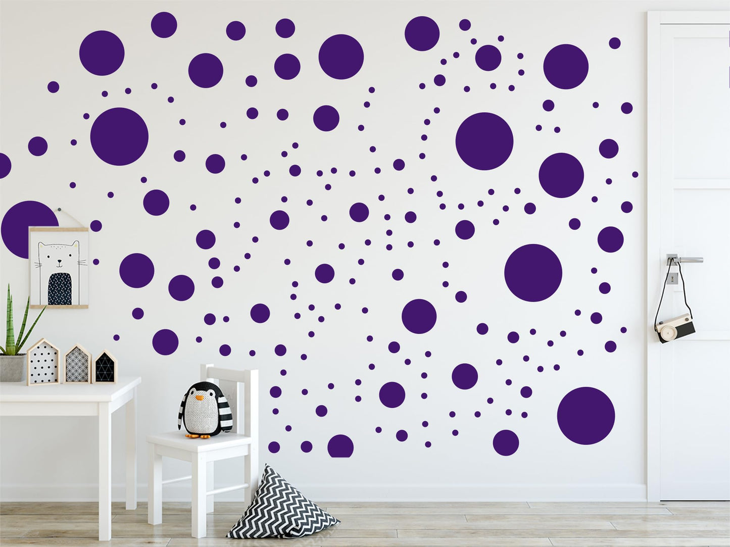 StickerDeen más de 500 calcomanías surtidas de lunares circulares para pared para recámara de niños, sala de estar, aula, cuarto de juegos. Adhesivos de vinilo removibles para pared, calcomanías de