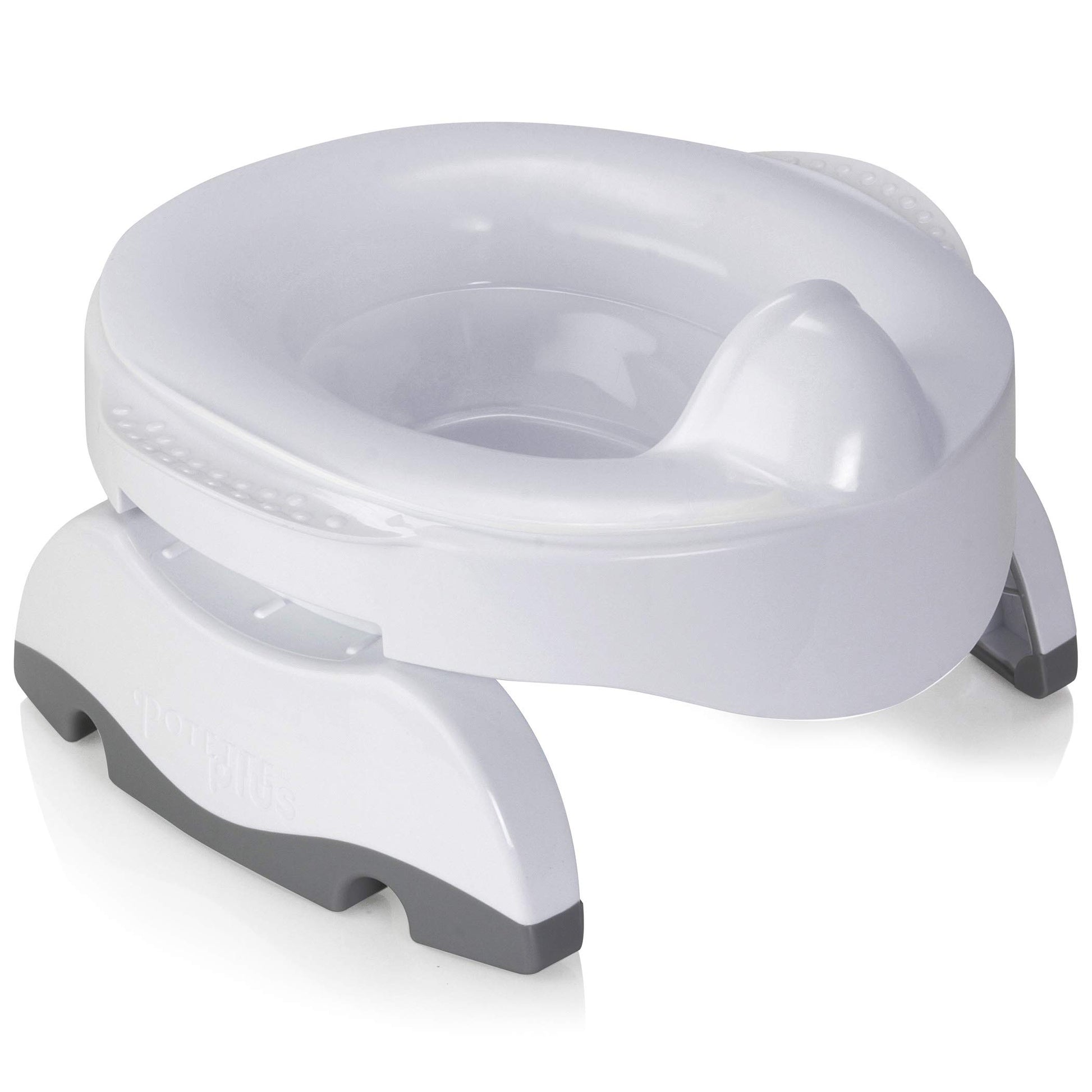 Kalencom Potette Plus Premium: Potty de Viaje Portátil con Liner Reutilizable y 10 Liners Desechables. 2-en-1: Potty y Anillo de Entrenamiento. Blanco