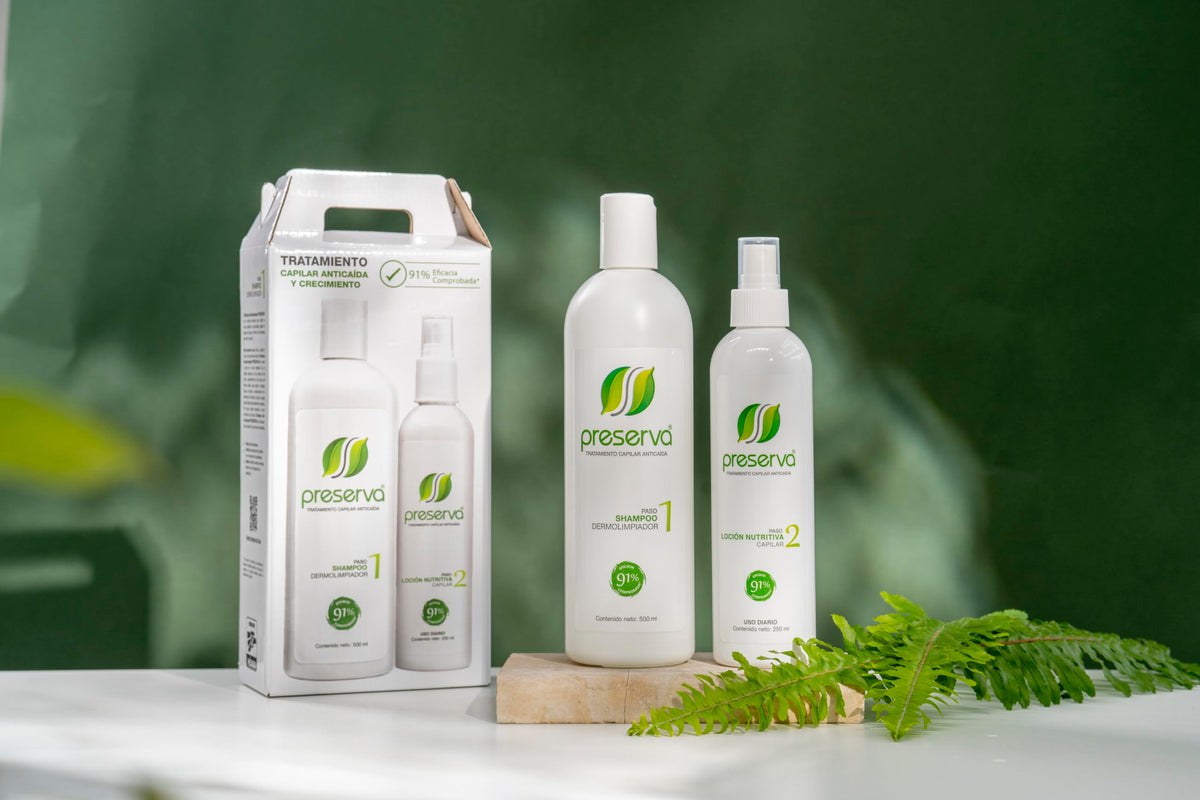 Kit Tratamiento Capilar Preserva Dermolimpiador y Loción Para Crecimiento