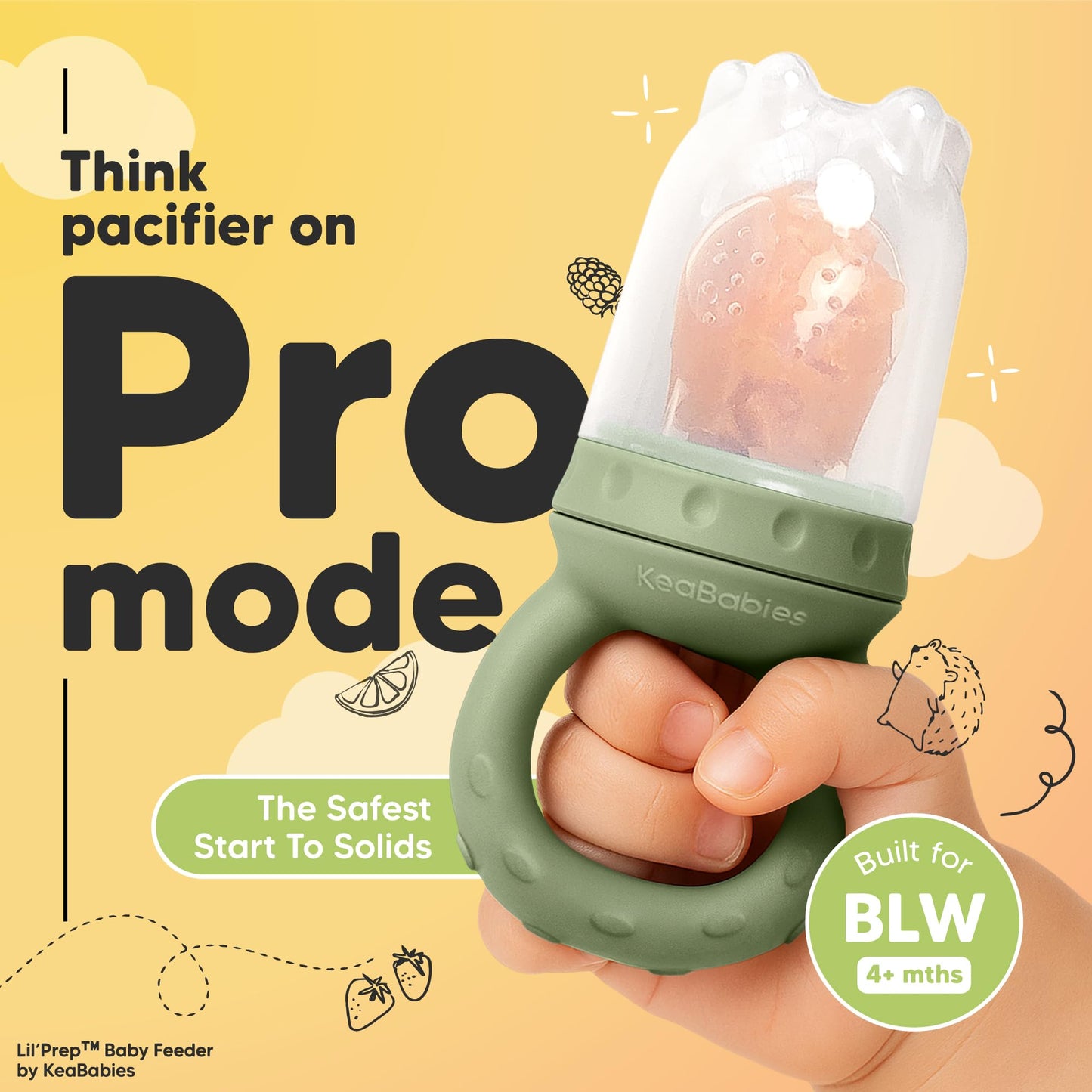 Lil'Prep - Pack de 2 alimentadores para bebés (Soft Fern)