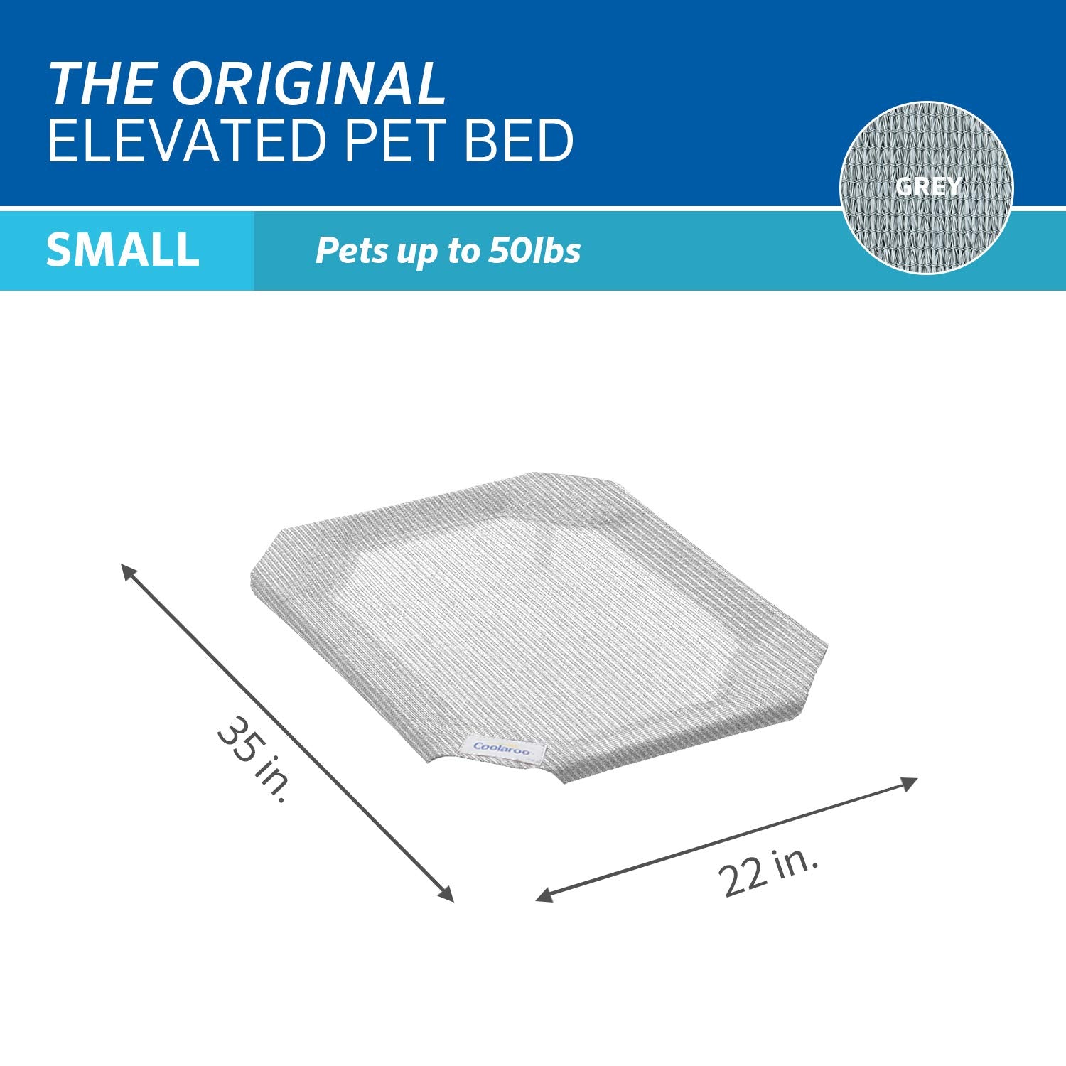 Coolaroo Funda de Repuesto, la Cama elevada Original para Mascotas, pequeña, Gris