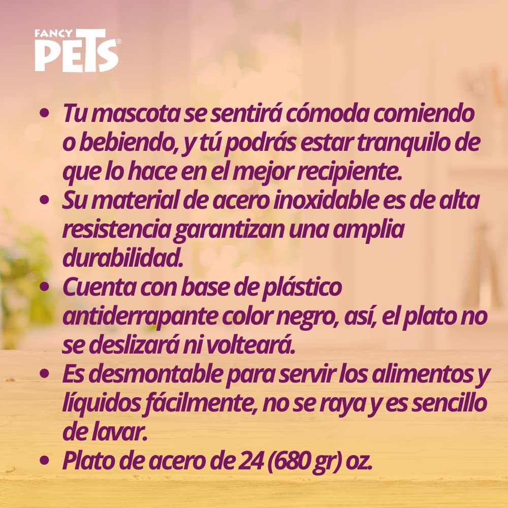 Plato para Perro Fancy Pets Colores Surtidos 24 Onzas