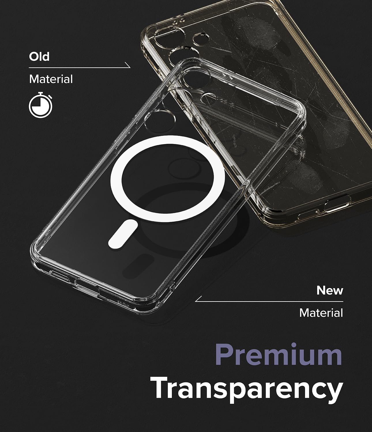 Funda Ringke Fusion Clear con Carga Magnética para Samsung Galaxy S24 5G Transparente Anti-Amarillo