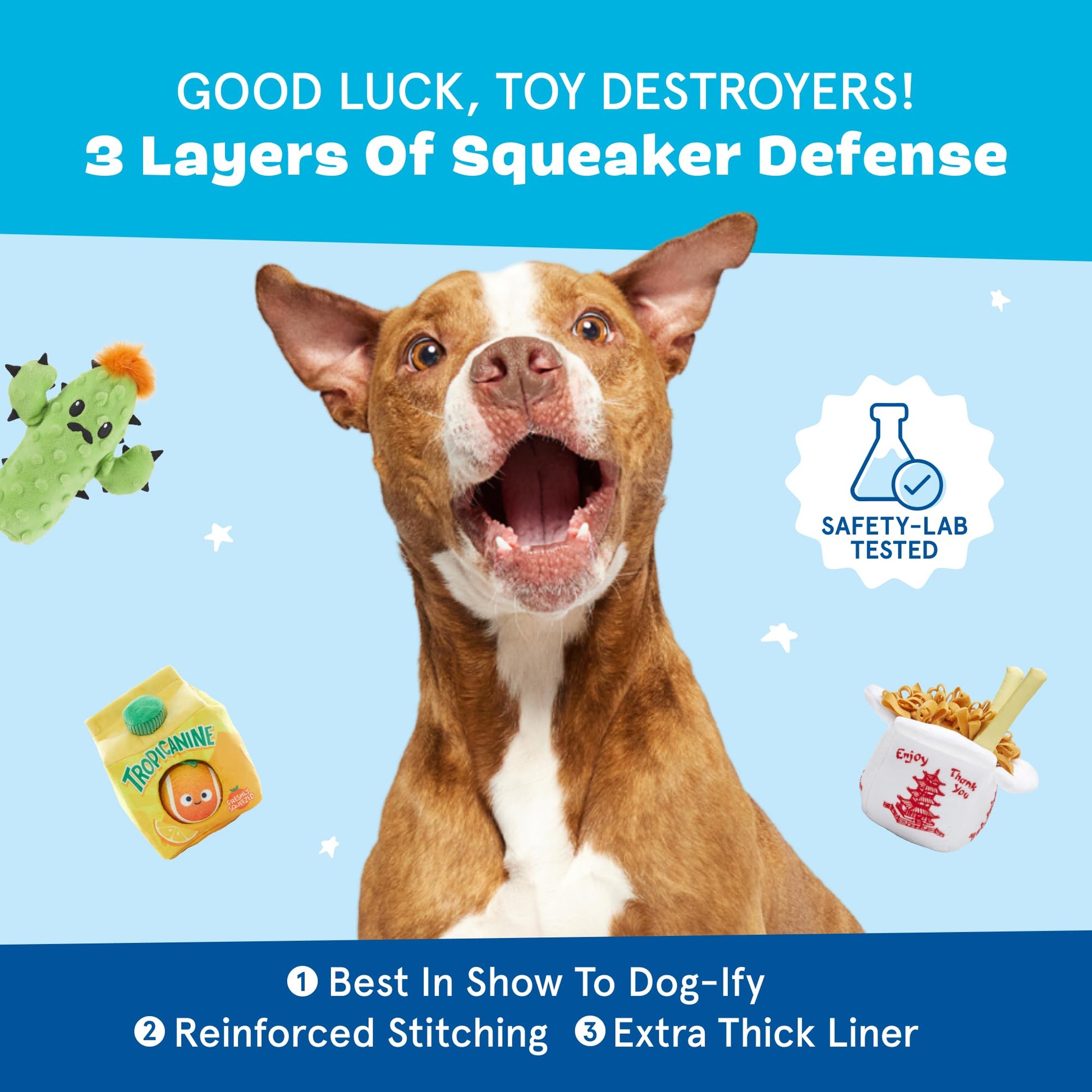 Barkbox BARK Prickly Pete Rip & Reveal Juguete masticable para perros y cachorros, pequeño