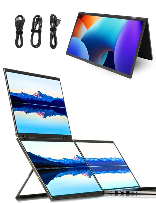 Bewinner Extensor de Pantalla Dual de 15,6 Pulgadas - Monitor Portátil Full HD de 1920 X 1080P para Computadora Portátil, Pantalla Multifuncional para Computadora Portátil con Rotación de