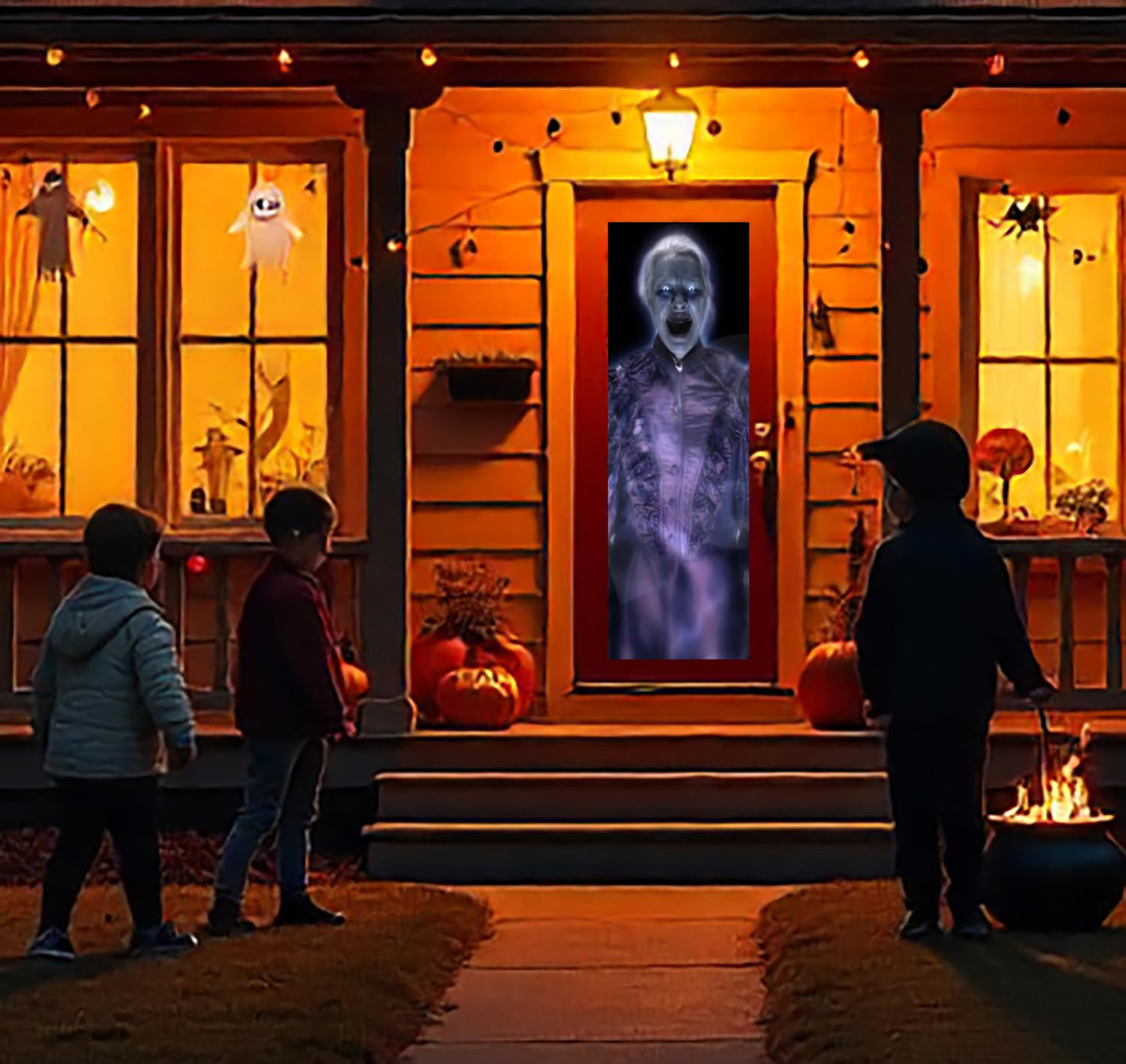 (40" x 60" Blanca) Pantalla de Proyección Trasera con Hardware de Montaje para Proyectar Videos de Halloween
