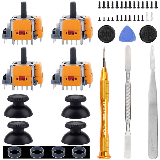 Ikpek - Juego de 4 joysticks de efecto salón de repuesto para driver DualSense PS5, sensor analógico 3D para rueda de pulgar de palanca de mando de mando de mando de mando de PlayStation 5