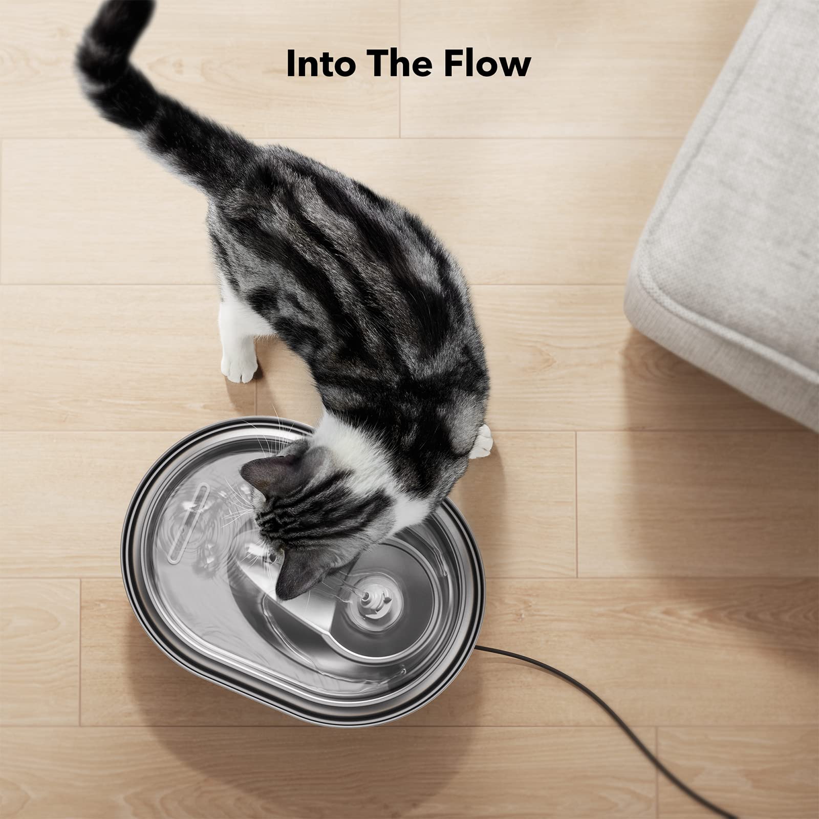 Fuente de Agua PETLIBRO Acero Inoxidable Ajustable Silenciosa para Perros y Gatos