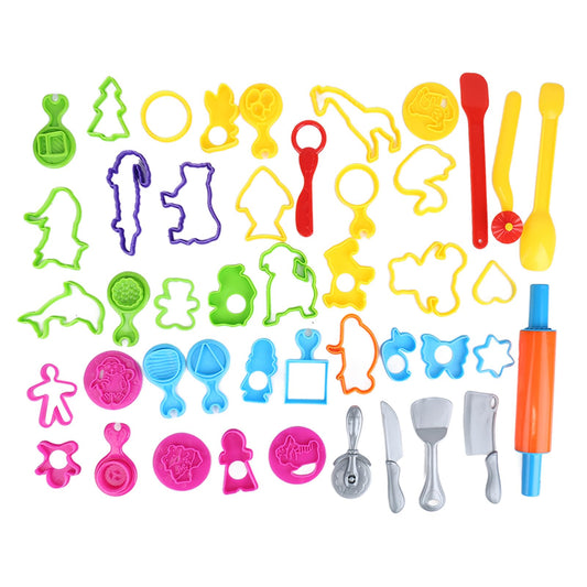 Herramientas de Masa para Niños, 41 piezas Kit de Herramientas para Plastilina, Corte de Masa incluye Varios Colores, Moldes de Accesorios de Masa, Rodillos