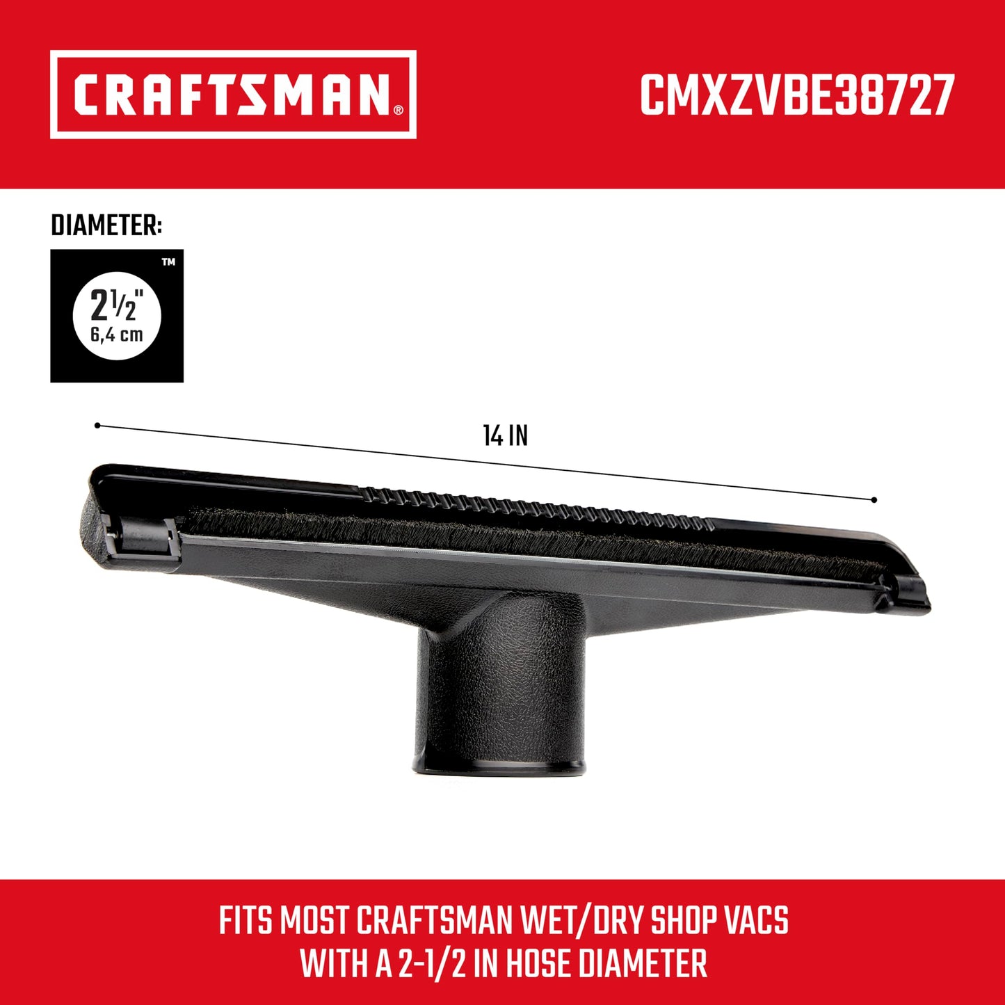 Craftsman CMXZVBE38727 2-1/2 Pulgadas. Boquilla Seca para aspiradoras de Tienda