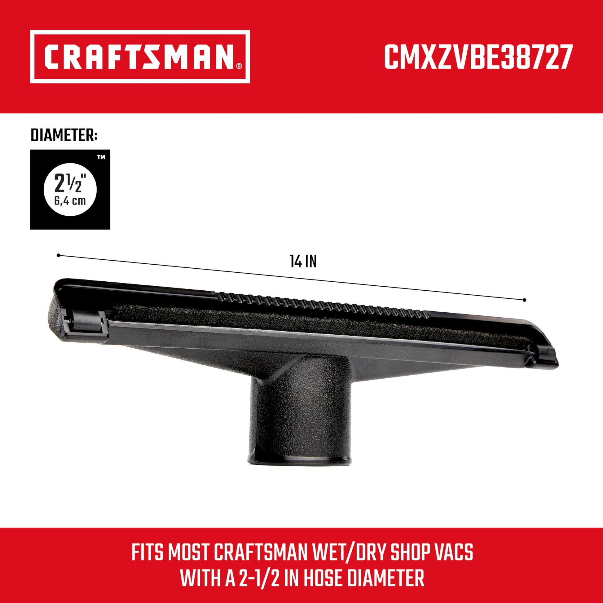 Craftsman CMXZVBE38727 2-1/2 Pulgadas. Boquilla Seca para aspiradoras de Tienda
