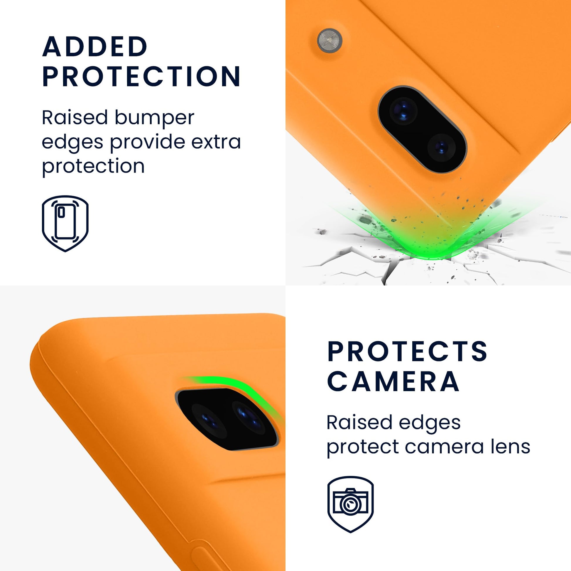 kwmobile Carcasa Compatible con Google Pixel 7a Funda - Case TPU y Silicona antigolpes - Apto Carga inalámbrica - Naranja afrutado