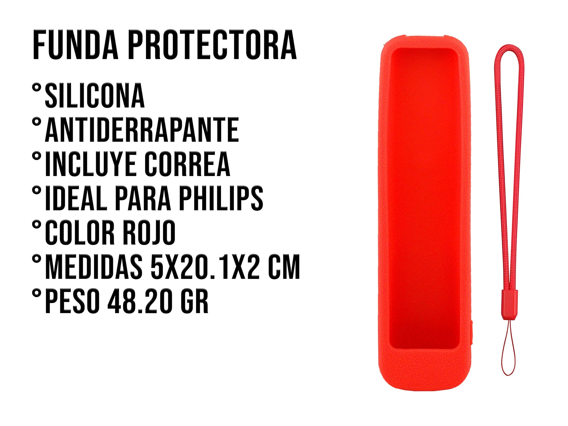Funda para Control Philips Smart TV 4k Silicon (Rojo)